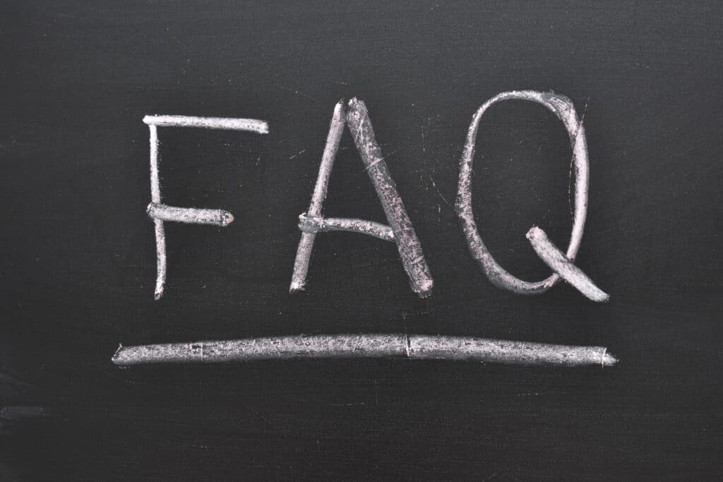 FAQ written on chalkboard