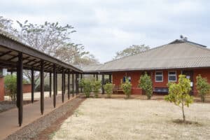 Karatu, Tanzania - October 16th, 2022: A building pertaining to the FAME medical center, located in Karatu, Tanzania.