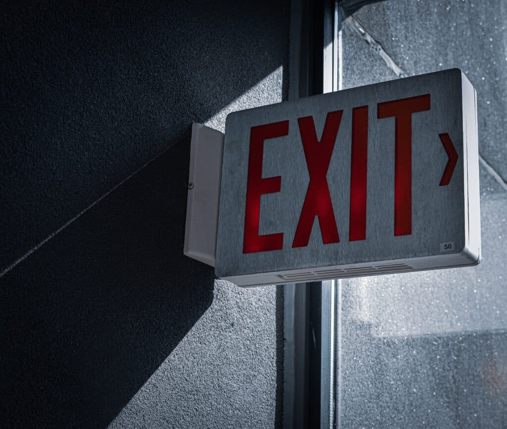 exit sign for an evacuation