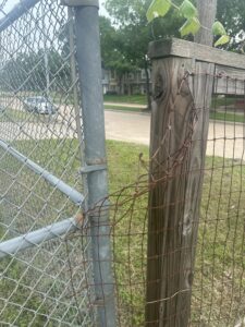 damaged fence